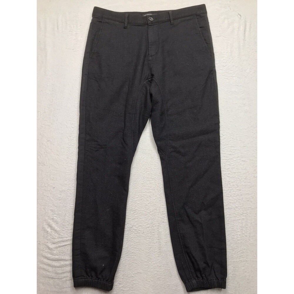 JOHN VARVATOS Pants Men 32 (34X30 fit) Black Terry Elastic Cuff Jogger Chino
